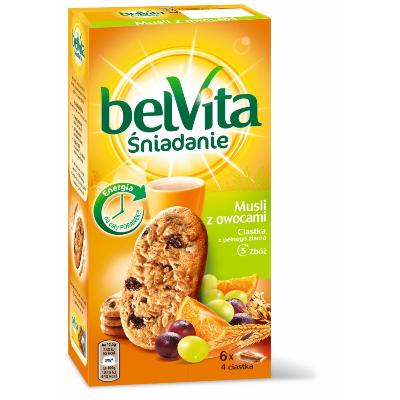 CIASTKA BELVITA MUSLI Z OWOCAMI 300G