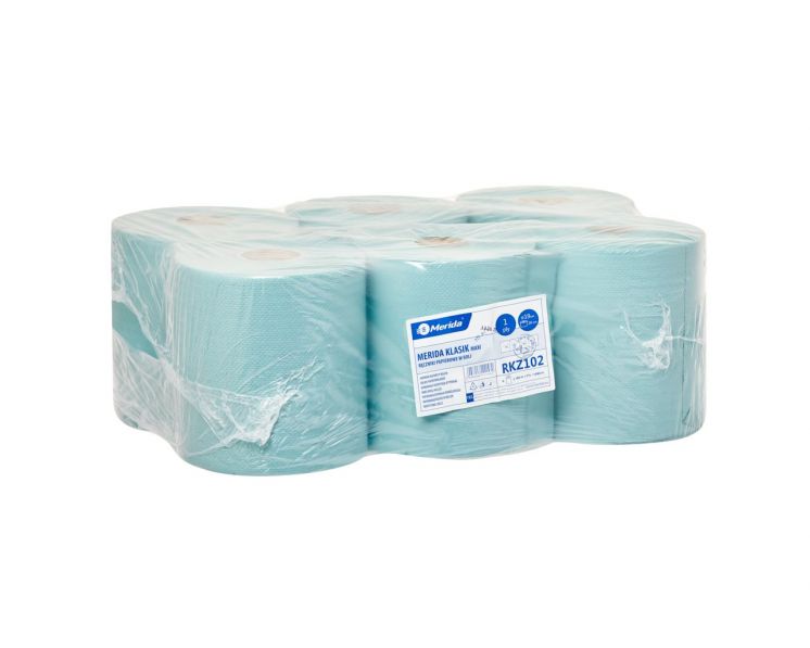 RĘCZNIK PAPIEROWY W ROLI MERIDA KLASIK MAXI ZIELONY 1 WARSTWA /6/ RKZ102