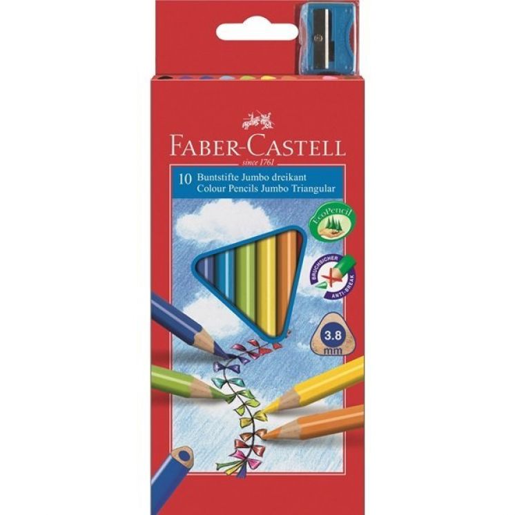 Kredki FABER-CASTELL triangular jumbo 10 kolorów