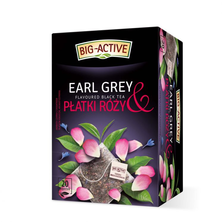 BIG ACTIVE HERBATA CZARNA EARL GREY I PŁATKI RÓŻY 20K