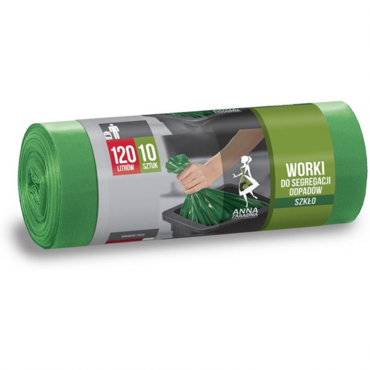 WORKI DO SEGREGACJI ODPADÓW AZ ZIELONE SZKŁO 120L A&#039;10