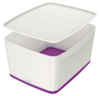 Pojemnik MyBox duży z pokrywką, biało-fioletowy 52161062