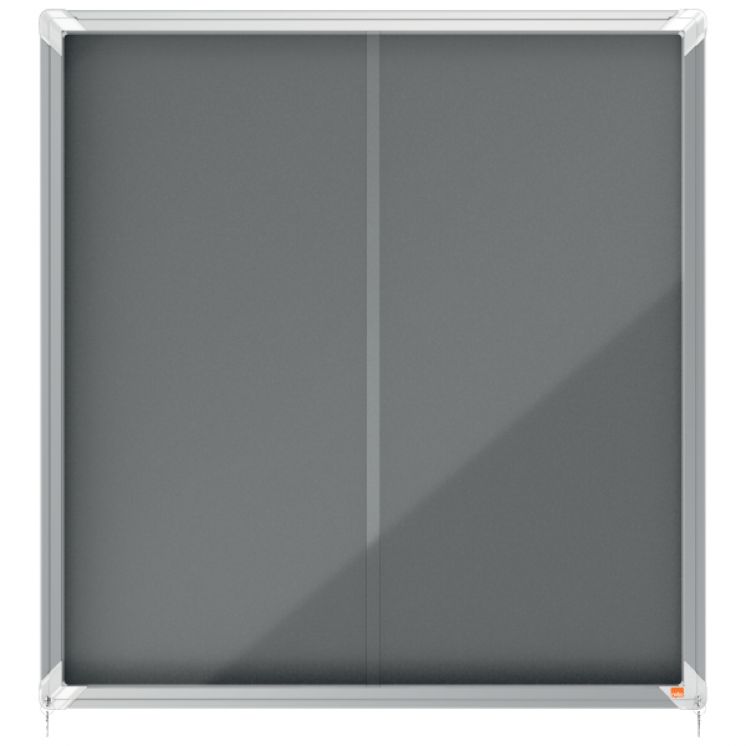 Gablota filcowa Nobo Premium Plus 12xA4, szara (drzwiczki przesuwne) 1915337