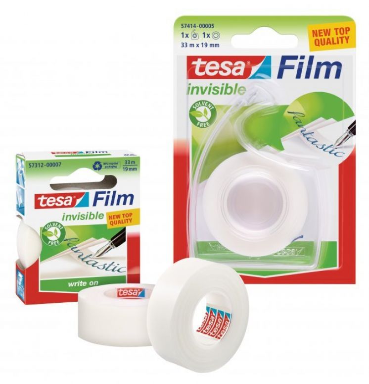 Taśma biurowa TESA 33mX19mm na podajniku mleczna