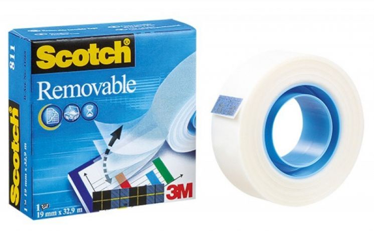 Taśma biurowa odklejalna Scotch® 19mmx33m mleczna