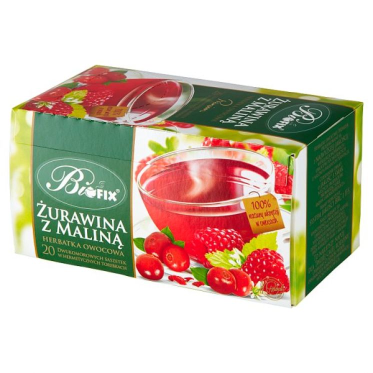BIOFIX HERBATA OWOCOWA ŻURAWINA MALINA 20TB