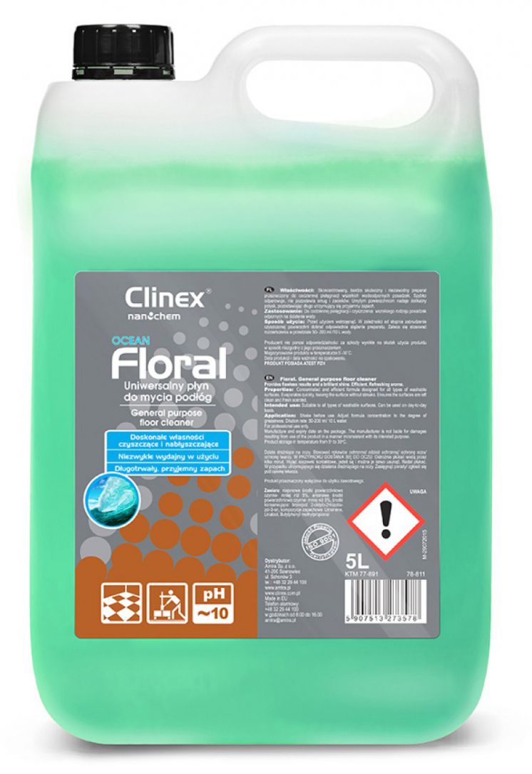 płyn UNIWERSALNY DO MYCIA PODŁÓG CLINEX Floral Ocean 5L