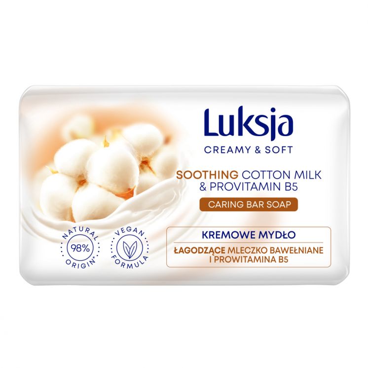 MYDŁO W KOSTCE LUKSJA MLECZKO BAWEŁNIANE 90G