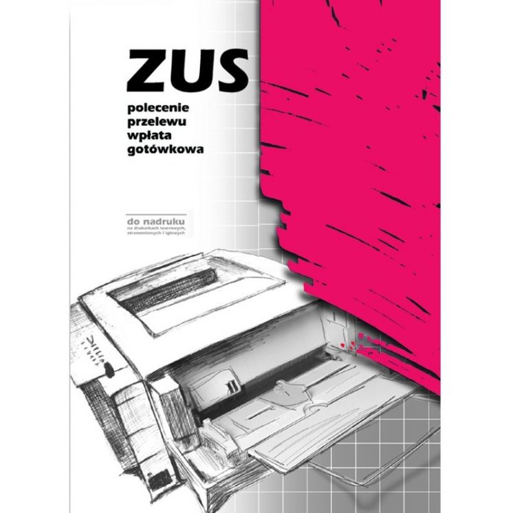 ZUS POLECENIE PRZELEWU A4 2-ODCINKI DO NADRUKU 100 ARKUSZY