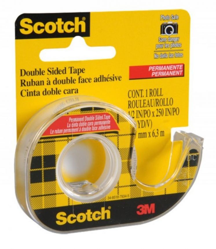 Taśma biurowa dwustronna Scotch® na podajniku 12mm x 6,3m