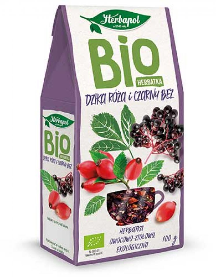 HERBAPOL HERBATA ZIOŁOWA BIO DZIKA RÓŻA 100G