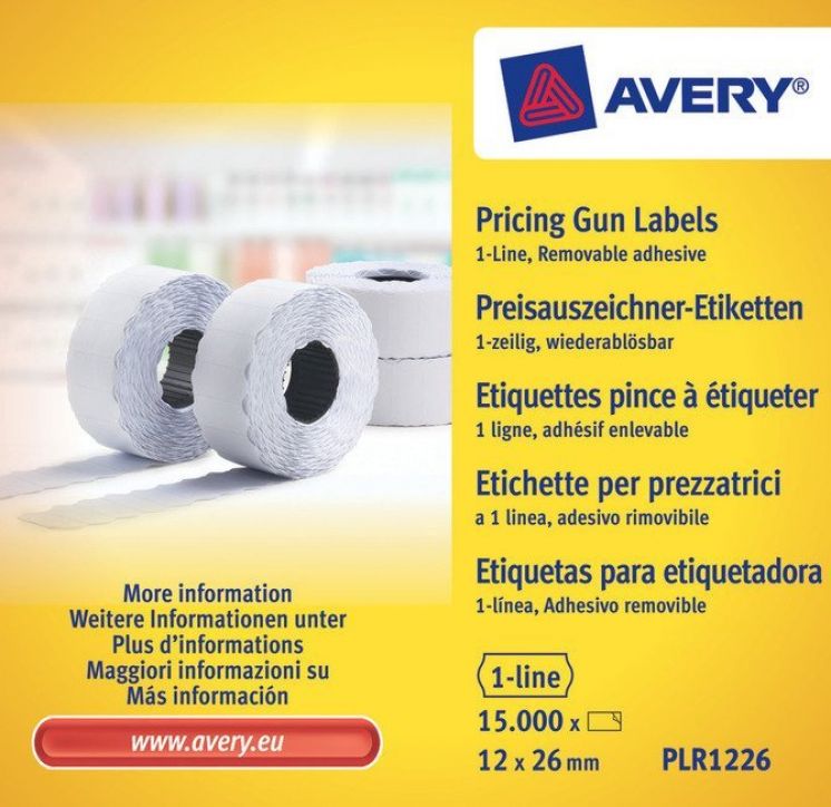Etykiety cenowe białe usuwalne 12x26mm 1500 szt./rolka Avery Zweckfor