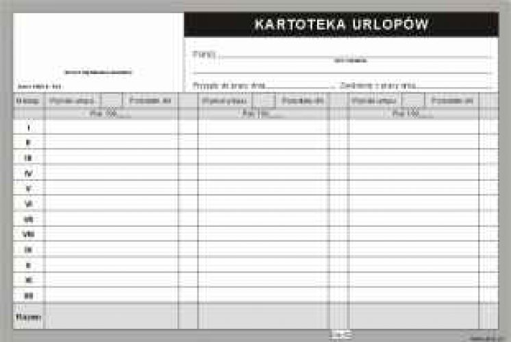 kartoteka urlopowa a5 525-3