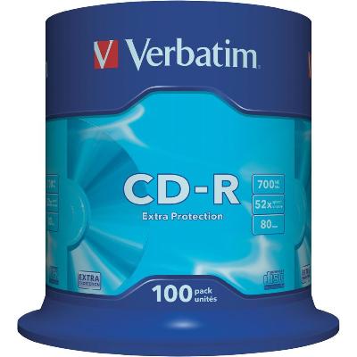 Płyta VERBATIM CD-R cake box 100 700MB 52x Extra protection