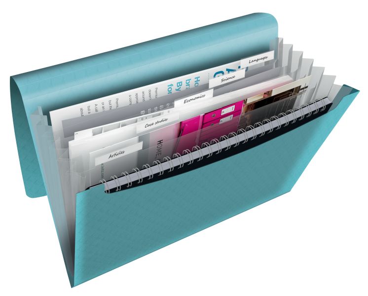 Teczka z przegródkami Esselte Colour&#039;Breeze, 6 przegródek, niebieska