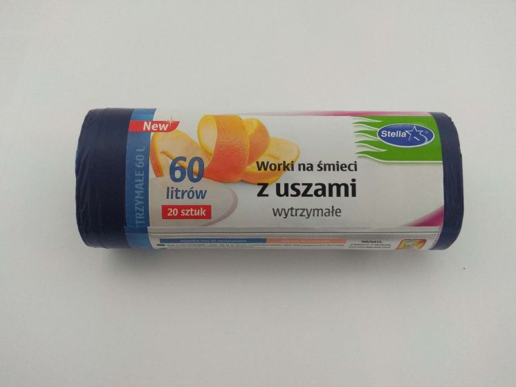 STELLA Worki na śmieci z USZAMI WYTRZYMAŁE 60L 20szt. GRANATOWE (HD-LD)