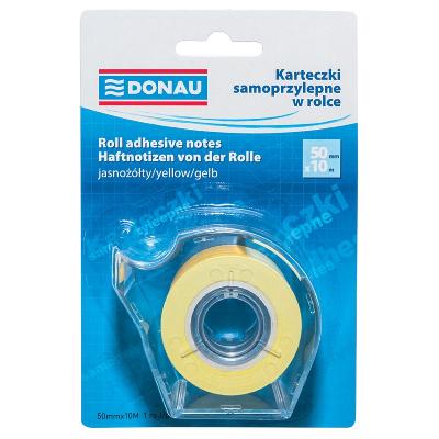Karteczki samoprzylepne w rolce Donau 50mmx10m jasnożółte