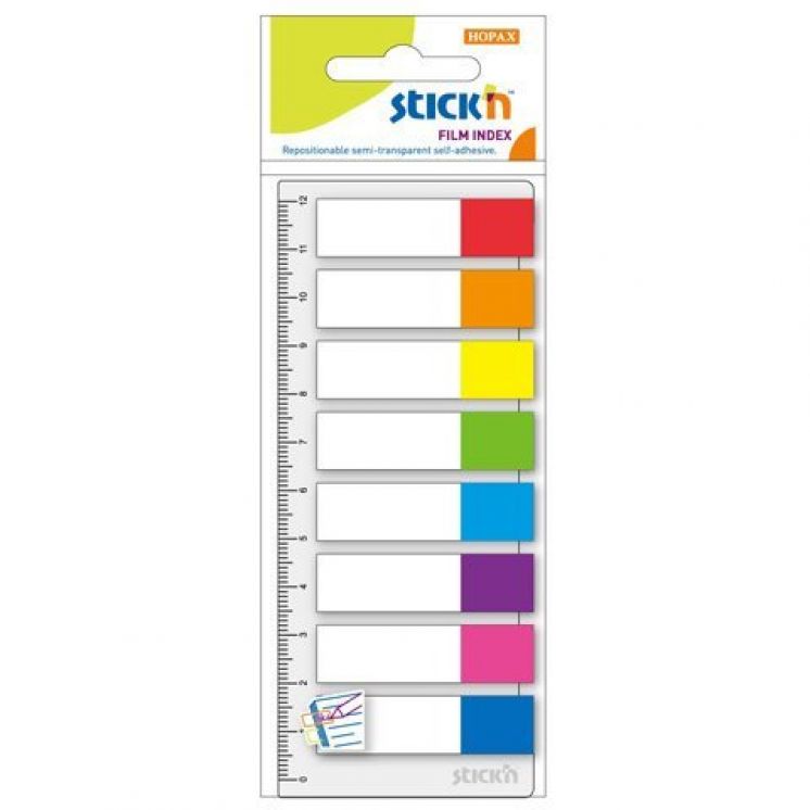 Zakładki Indeksujące stick&#039;n paski 45x12mm 8x15szt.