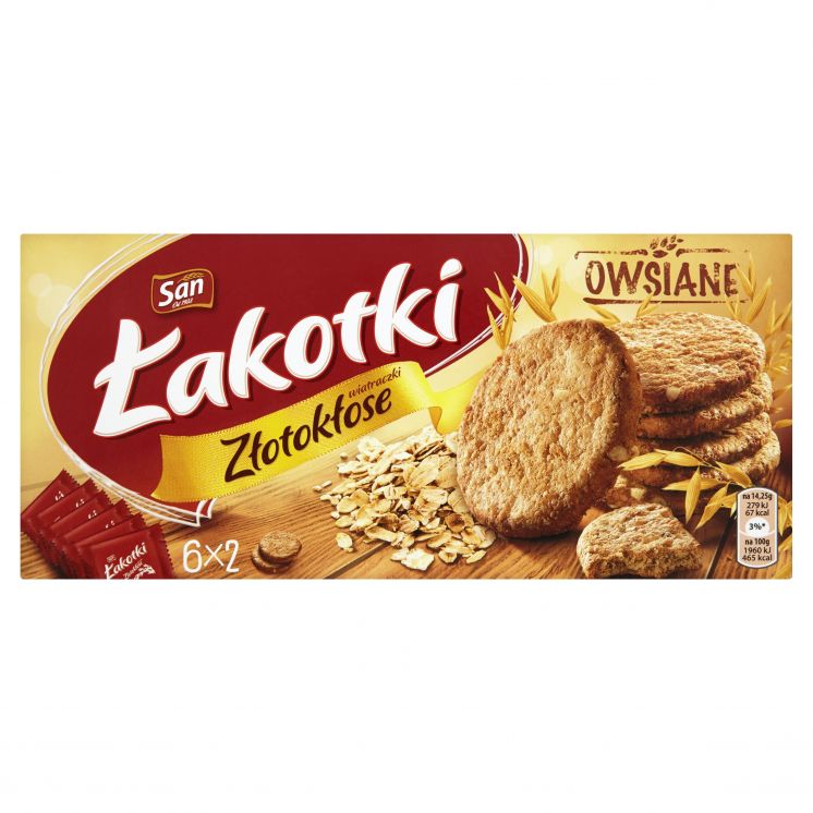 HERBATNIKI ŁAKOTKI ZŁOTOKŁOSE owsiane 215g