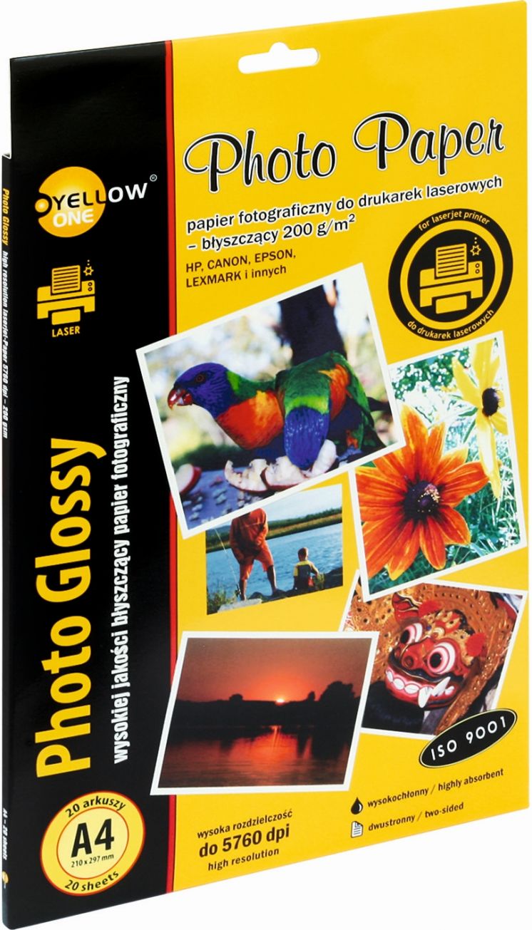 Papier foto A4 200g A20 błysz. (L4G200) LASER Yellow One