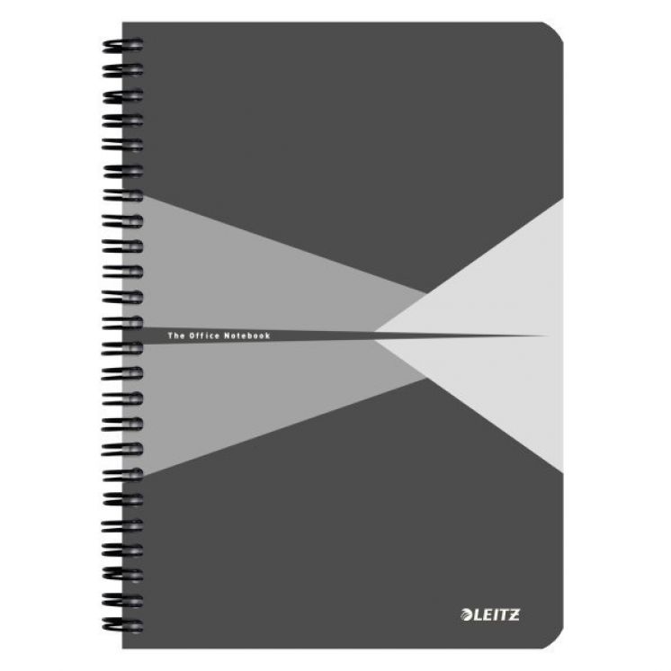 Kołonotatnik Office Card A5, w kratkę, szary 44580085 Leitz