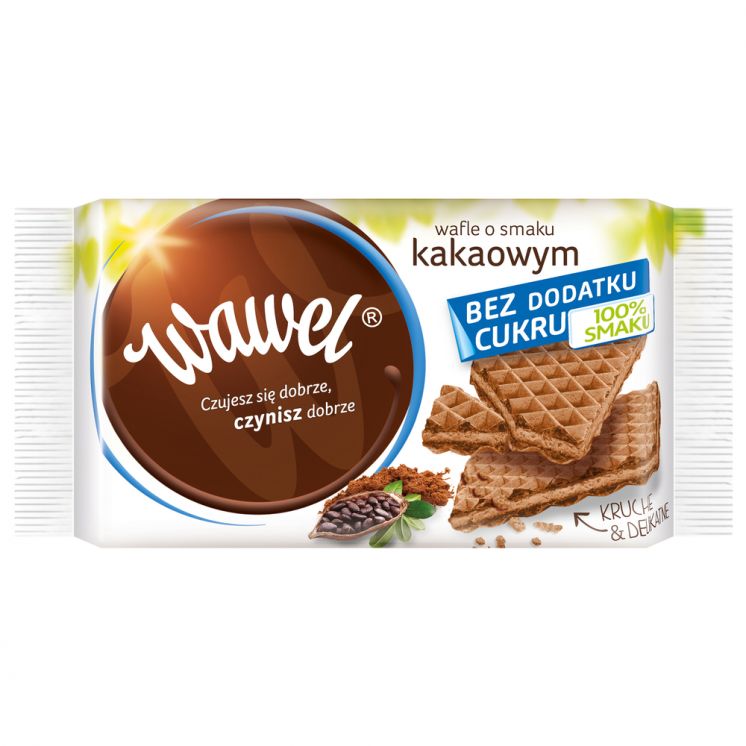 WAFLE KAKAOWE BEZ DODATKU CUKRU  WAWEL 110G