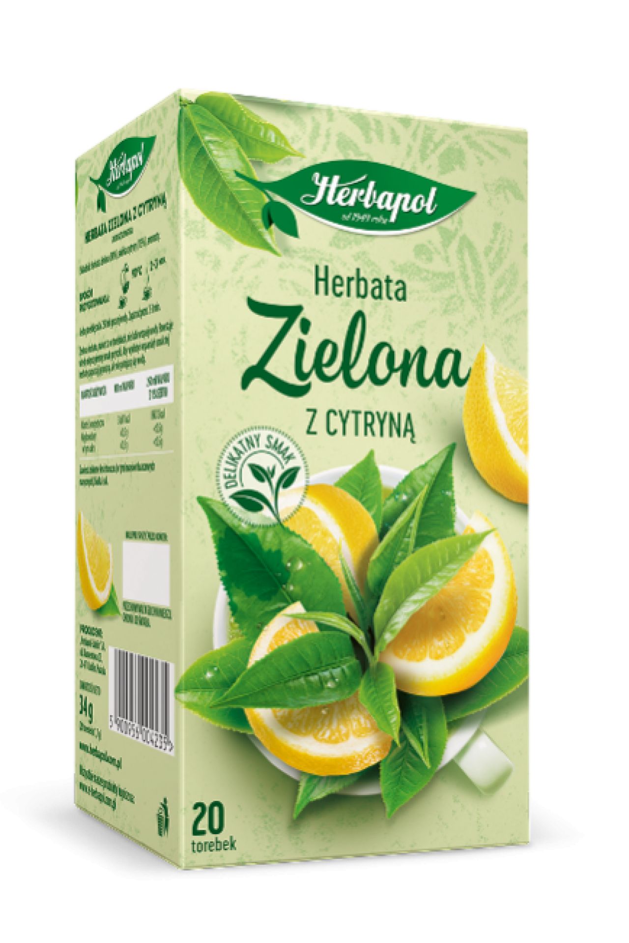 HERBAPOL HERBATA ZIELONA Z CYTRYNĄ 20TB