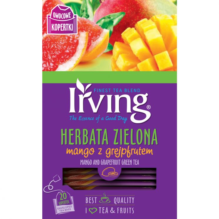 IRVING HERBATA ZIELONA MANGO GREJPFRUT 20 KOPERT