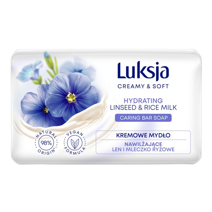 MYDŁO W KOSTCE LUKSJA LEN I MLECZKO RYŻOWE 90G
