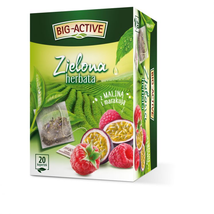 BIG ACTIVE HERBATA ZIELONA MALINA MARAKUJA 20 KOPERT