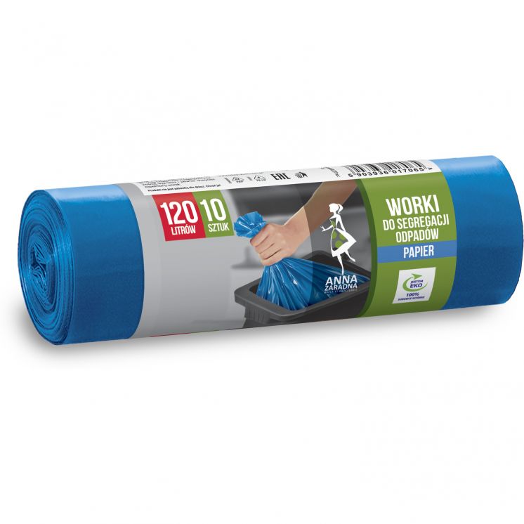 WORKI DO SEGREGACJI ODPADÓW AZ NIEBIESKIE PAPIER 120L A&#039;10
