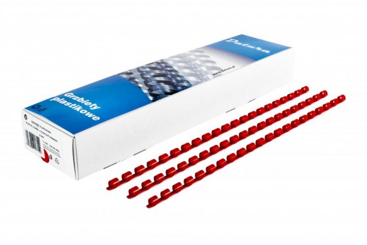 Grzbiety plastikowe datura 5mm czerwone (100)