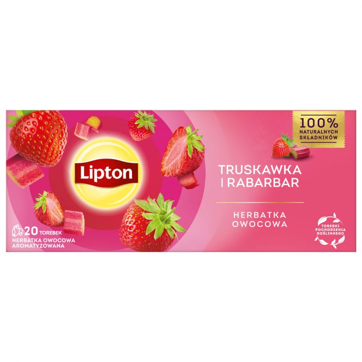 HERBATA LIPTON FRUIT TRUSKAWKA I RABARBAR 20TB