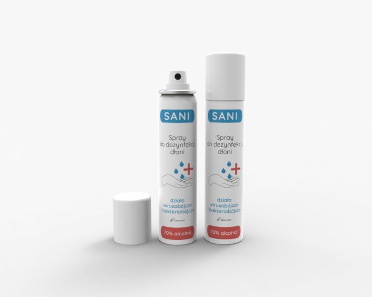 SPRAY DO DEZYNFEKCJI RĄK SANI, WIRUSOBÓJCZY, BAKTERIOBÓJCZY, 90ML