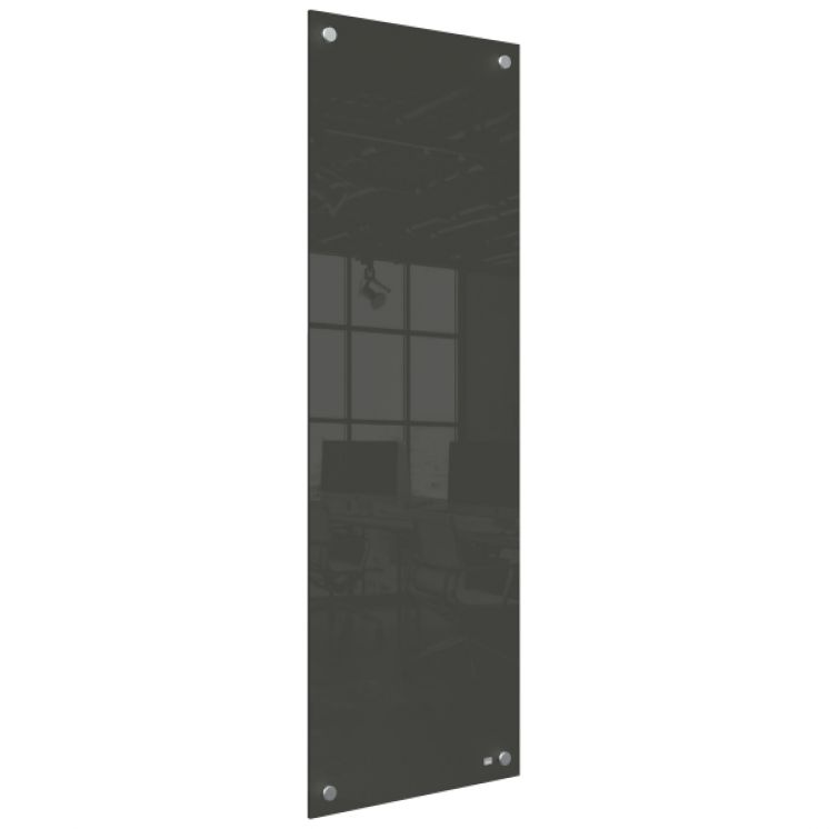 Mała podłużna szklana tablica suchościeralna Nobo Home 300x900mm, czarna