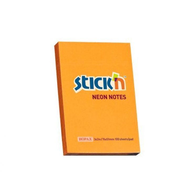 Notes Samoprzylepny 76X51mm  Pomarańczowy Neon (12) 21160 Stick&#039;n