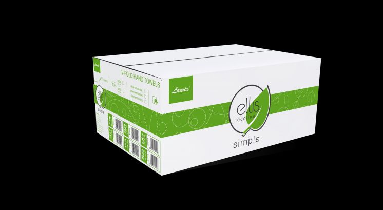 Ręcznik papierowy Ellis Ecoline Simple v-fold biały 2 warstwy makulatura /3000/