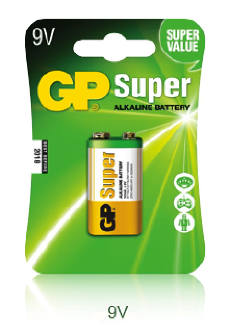 Bateria alkaliczna GP Super; 9V / 6LR61; 9.0V GPPVA9VAS010