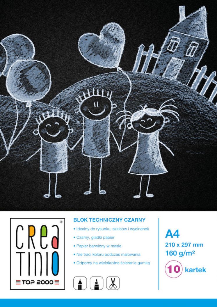 Blok techniczny TOP 2000 CREATINIO A4 10K 160G CZARNY