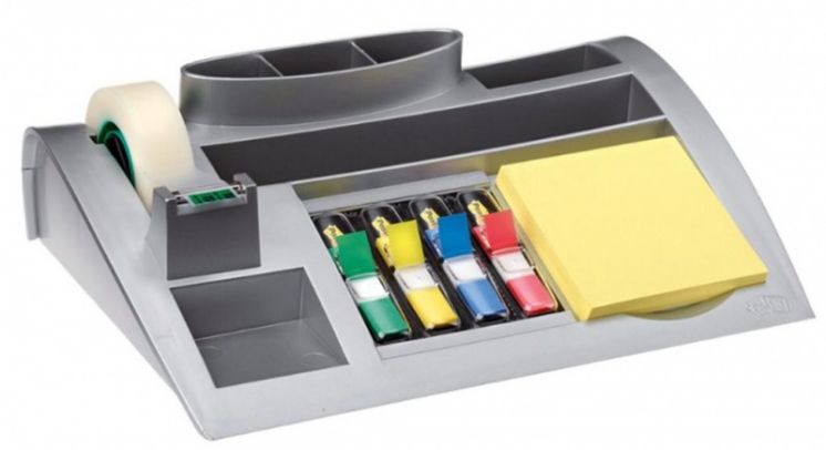 Organizer na biurko Post-it metalowy +karteczki, zakładki i taśma GRATIS