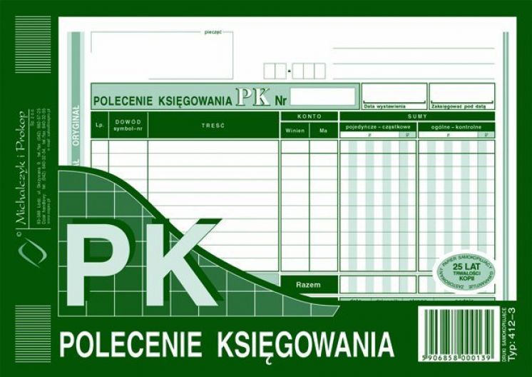 Polecenie Księgowania MICHALCZYK I PROKOP A5 (o+1k)