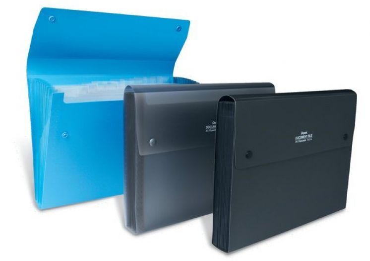 Teczka harmonijkowa PENTEL document file czarna 13 kieszeni