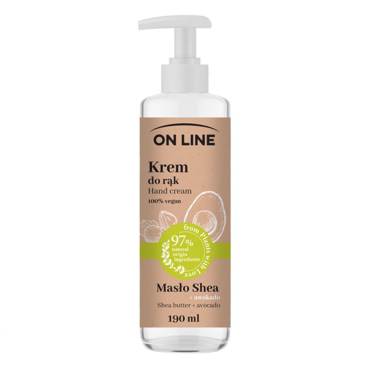 KREM DO RĄK AWOKADO &amp; MASŁO SHEA ON LINE POMPKA 190 ML