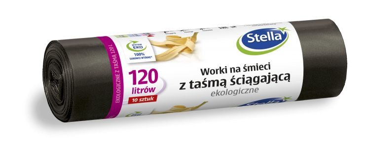 Worki ekologiczne z taśmą 120 l Stella