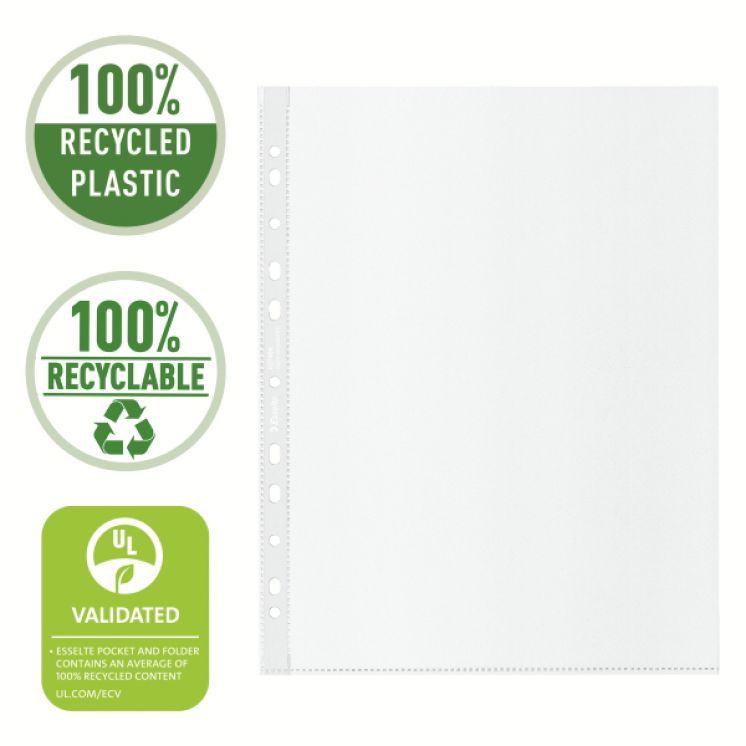 KOSZULKA GROSZKOWA ESSELTE Recycled Premium A4 MAXI 70 MIC. (100)