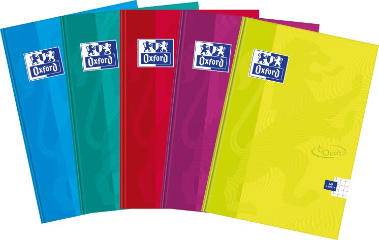 Brulion OXFORD TOUCH A5 96K 90G laminowany linia z marginesem