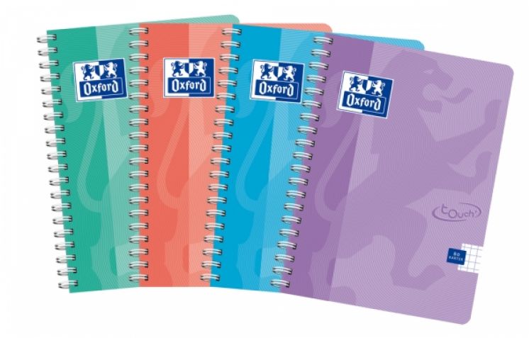 Kołozeszyt OXFORD TOUCH 2SPI A5 80 kartek kratka pastelowy 400148585