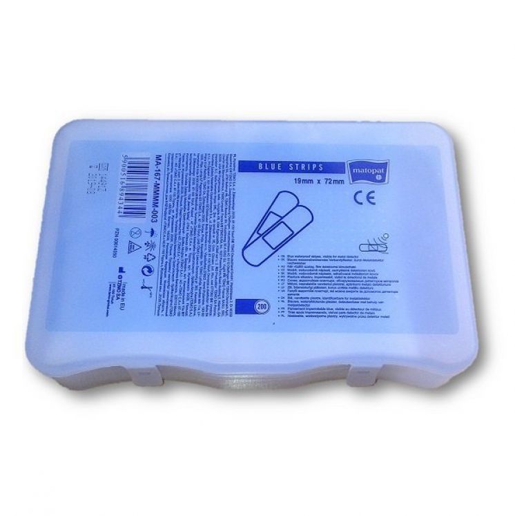 PLASTRY WYKRYWALNE W DETEKTORZE METALI BLUE STRIPS 200 SZT.