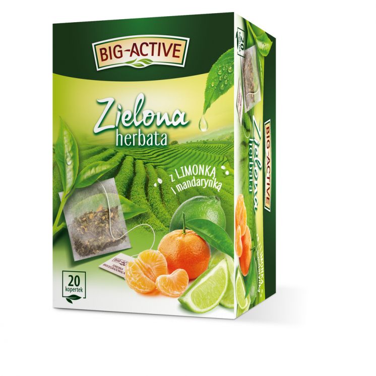BIG ACTIVE HERBATA ZIELONA MANDARYNKA-LIMONKA 20 KOPERT