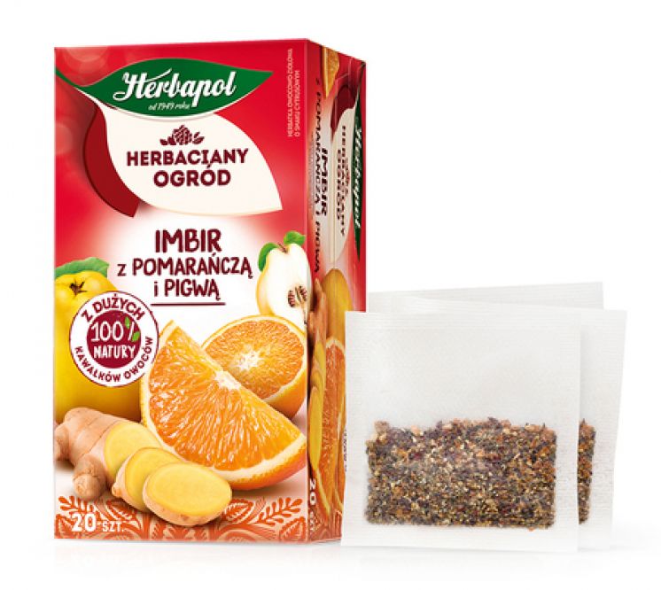 HERBAPOL HERBATA OWOCOWA IMBIR Z POMARAŃCZĄ I PIGWĄ 20TB